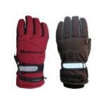 Rechargeable Heated Gloves, Knitted, Khaki and Red - Image 3
