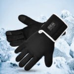 Heated Touch Screen Gloves, LED Temperature Display, 40 to 65C