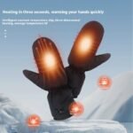 Electrically USB Heated Gloves, Windproof, Waterproof, Touchscreen - Image 2